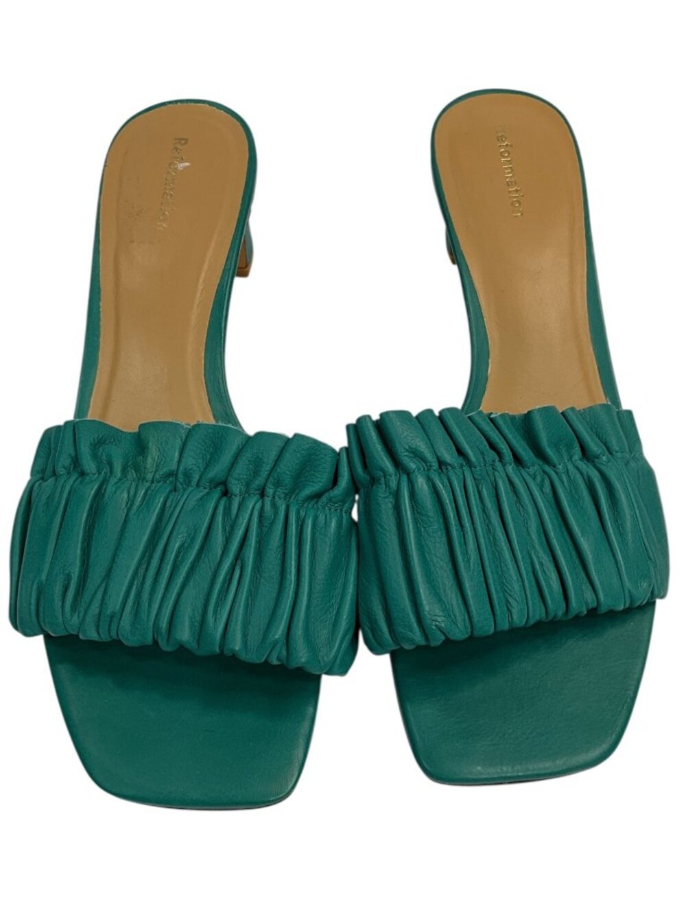 Reformation Shereen Block Heel Mule Shoes 7 Tidepool